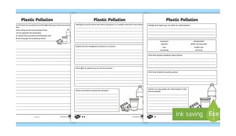 Plastic Pollution Differentiated Worksheet / Worksheet
