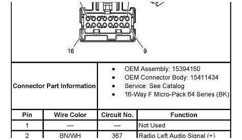 2011 chevy traverse radio wiring diagram