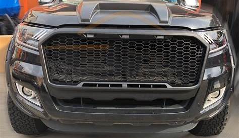 Front Mesh Grill Mustang Style LED Matte Black Fits Ford Ranger PX2
