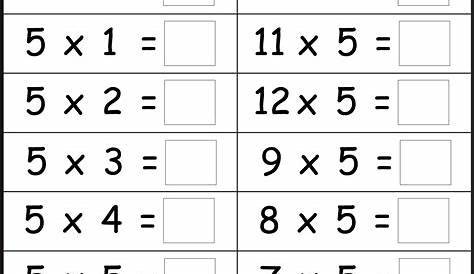 multiplication table worksheet