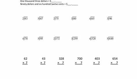 minute math worksheet 3rd grade