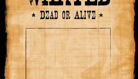 Blank Wanted Poster Template – Tim's Printables