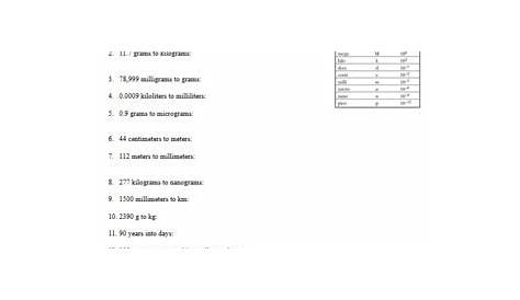 significant figures and scientific notation worksheets answer key