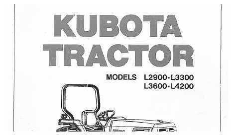 Kubota L2900 L3300 L3600 L4200 Tractor Operator + Owners Manual - PDF Download - HeyDownloads