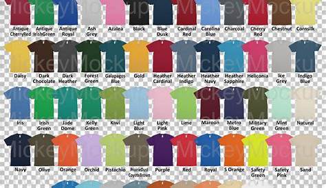 gildan color chart for t shirts