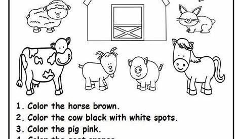 farm kindergarten worksheet
