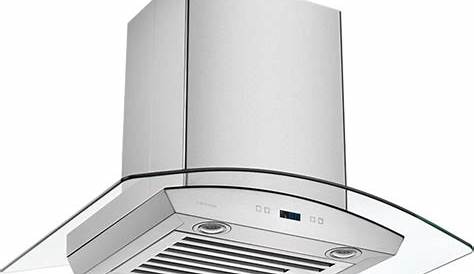 Euro SV218D 30" or 36" Wide Stainless Steel Island Mount Range Hood with Tempered Glass Canopy