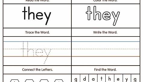 high frequency words worksheet