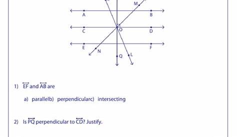 Parallel, Perpendicular And Intersecting Lines Worksheet With Answers