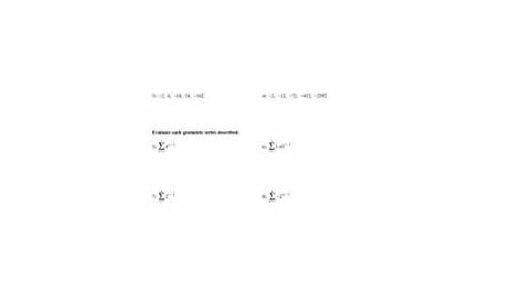 Geometric Series Worksheet With Answers - Ivuyteq