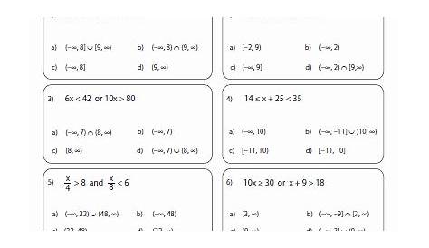interval notation worksheets answer key