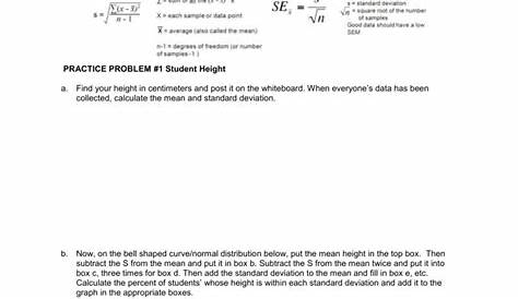 math i standard deviation worksheet
