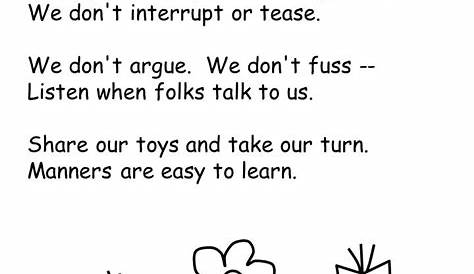 manners worksheets for preschoolers