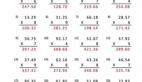 math multiplication worksheet grade 5
