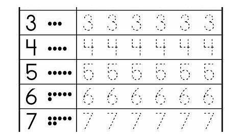 tracing numbers worksheet preschool