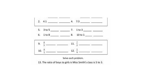 6th Grade Ratio and Proportions Worksheet Practice Set | TPT