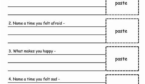 identify feelings worksheets