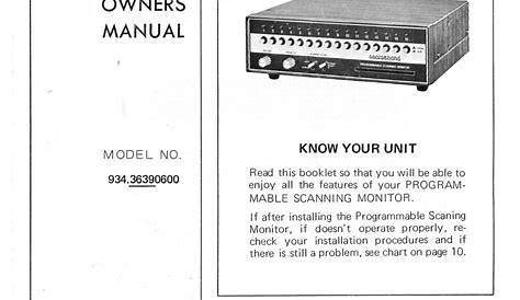 sears owners manual pdf