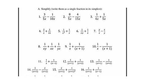 Algebraic Fractions,add, -, equations, KS4 Higher by hassan2008