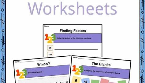 multiples and factors worksheets