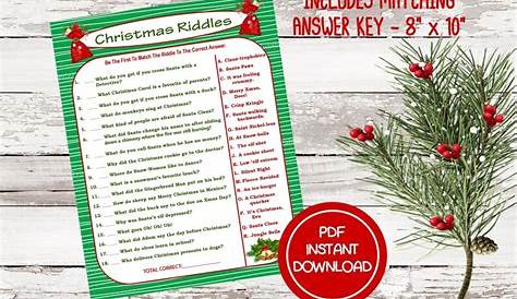 Christmas Riddles Printable - Christmas riddles for Everyone - ESL