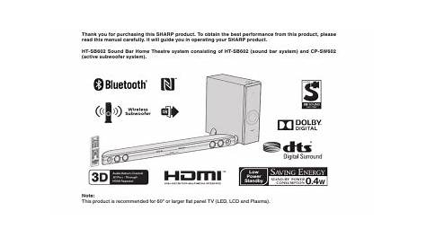 Sharp HT-SB602 Specifications | Manualzz