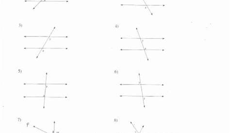 Proving Lines Are Parallel With Algebra Worksheets Answers