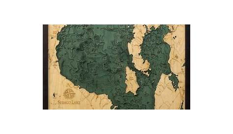 Sebago Lake Wood Carved Topographic Depth Chart / Map - Etsy