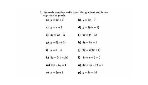 Straight line equations worksheet (with solutions) | Teaching Resources