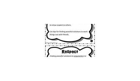 respect worksheet teaching respect teaching kids respect respect