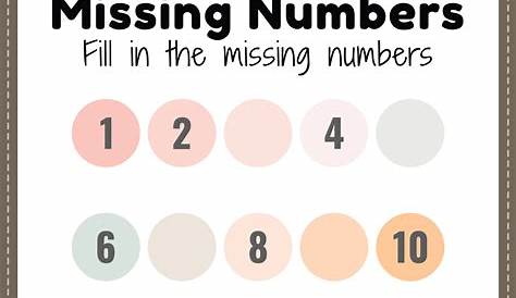 Missing Numbers Worksheet - Free Printable PDF for Kids