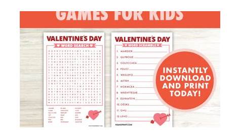 Printable Valentine's Day Printable Game Bundle for Kids - Pjs and Paint
