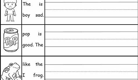 simple sentences for kindergarten worksheet