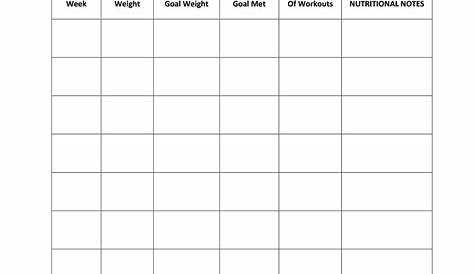 weight chart tracker printable