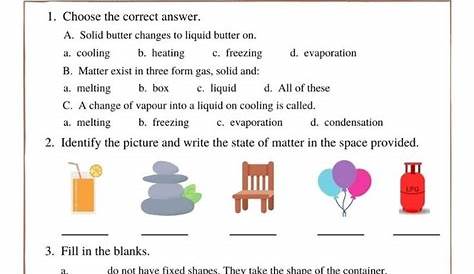 matter maters worksheet first grade