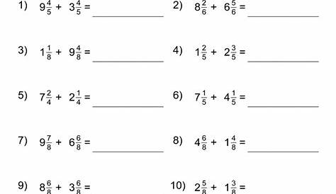 5th Grade Math Worksheets Fractions Printable - Math Worksheets Printable