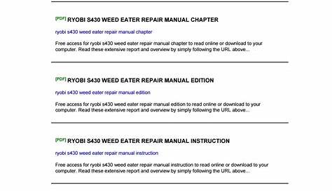 ryobi weed eater manual