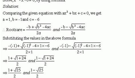 solve quadratic equation worksheets