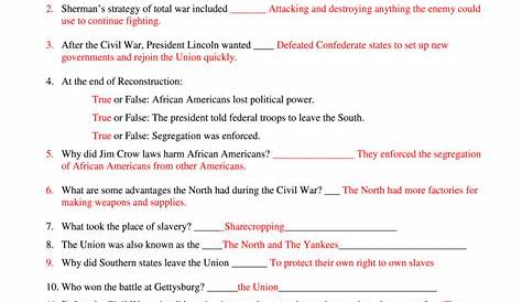 Civil War Study Guide Answer Key - Fill and Sign Printable Template
