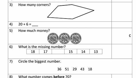 First Grade Mental Math Worksheets