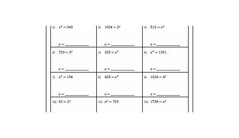 exponents grade 6 worksheet