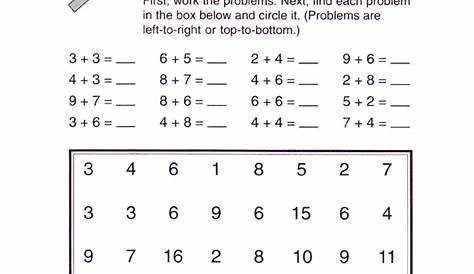 math worksheet for elementary students