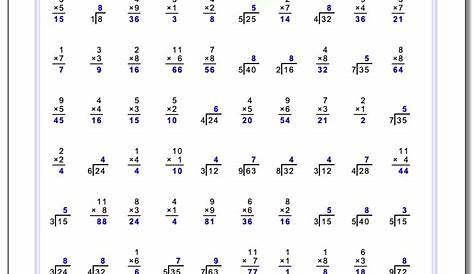 Printable Multiplication And Division Worksheets Grade 4 | Printable