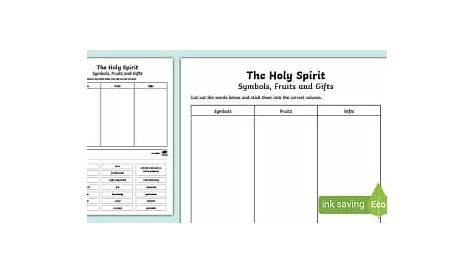 gifts of the holy spirit worksheets free
