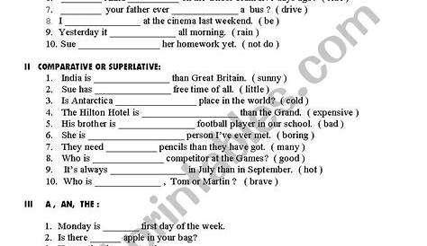 grammar worksheet for 7th grade