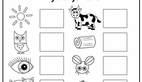 match the beginning sounds worksheet