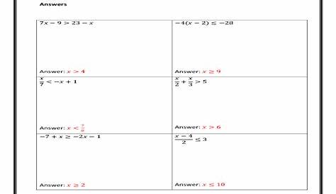 Solve Two Step Inequalities Worksheet for 9th - 11th Grade | Lesson Planet