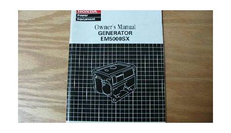 Honda EM5000SX generator owners manual