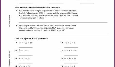 Writing Two Step Equations Worksheet 7th Grade Worksheet : Resume Examples