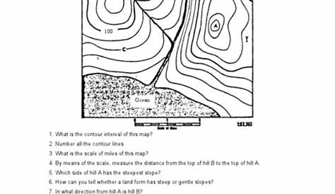 topographic map practice worksheet